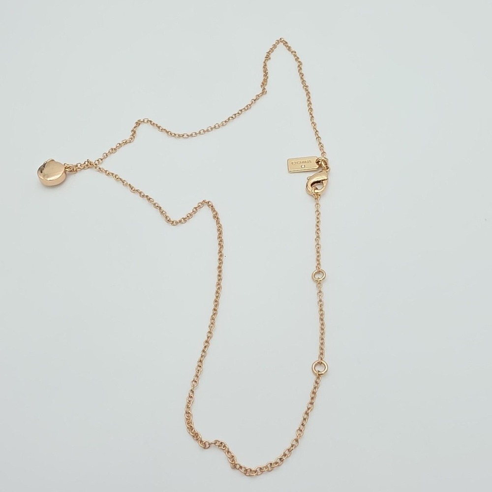 Vtg COACH Necklace Open Circle Crystal Pendant Rose Gold Plate Round‎ Link 18" - Picture 11 of 15